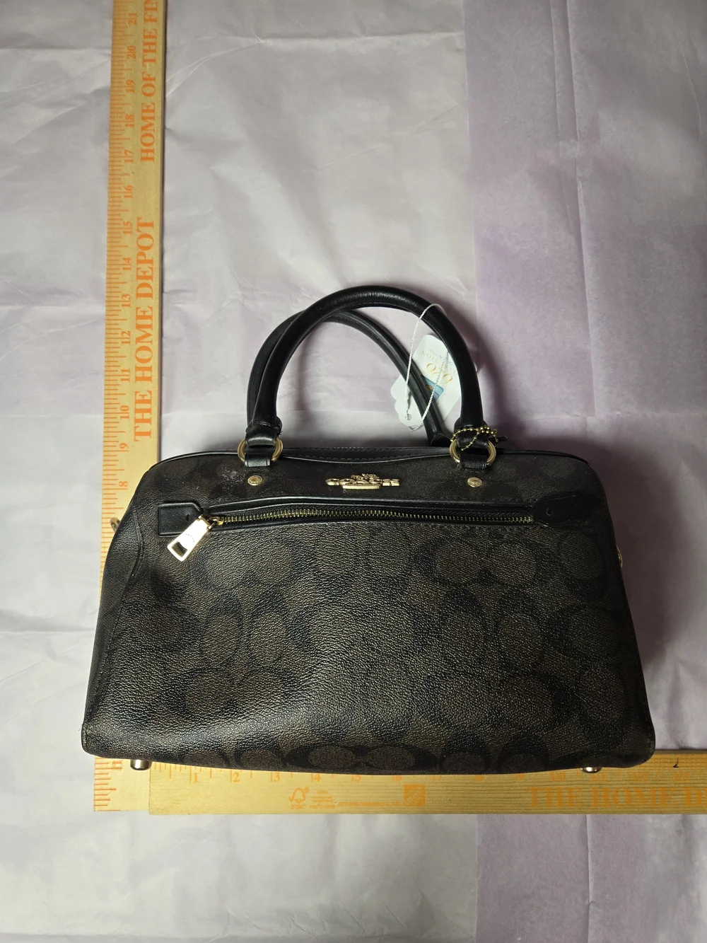 Coach Dark Brown/Black Signature Mini Satchel